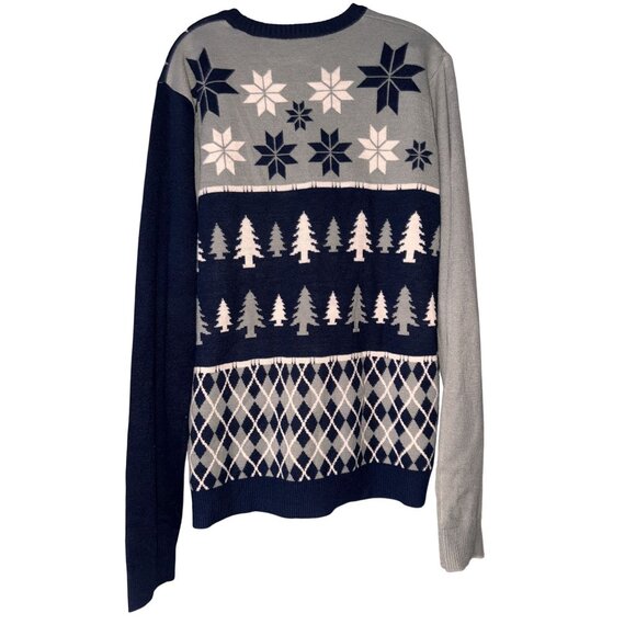 New York Yankees Ugly Christmas Sweater Genuine MLB Merchandise Navy/Gray XL Kni - Picture 6 of 6